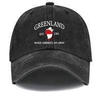 Greenland Hat Make America Go Away Casquette de baseball unisexe, noir 1, taille unique-M