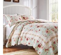 Greenland Home Antique Rose Parure de lit 100% Coton pour lit Simple/jumeau XL (2 pièces), Bleu