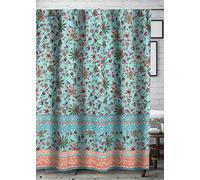 Greenland Home Barefoot Bungalow Audrey Rideau de Douche Turquoise 183 x 183 cm