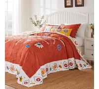 Greenland Home Barefoot Bungalow Topanga Parure de lit matelassée 3 pièces Jumbo Queen Multicolore