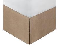 Greenland Home Fashions Burlap Cache-sommier, Goutte en Toile de Jute. Plateforme 100% Polyester, Naturel, King