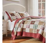 Greenland Home Oxford Parure de lit 2 pièces 100% Coton pour lit Simple/XL, Rouge
