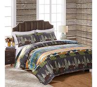 Greenland Home Parure de lit, 100% Coton, Dos en Microfibre, Rembourrage en Polyester, Multicolore, 3 pièces pour lit Double/Grand lit