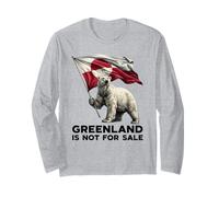 Greenland is Not for Sale Ours Polaire USA Danemark Drapeau Groenland Manche Longue