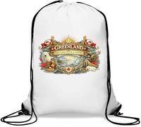 Greenland Land of Ice and Snow Sac de sport décontracté avec cordon de serrage Blanc
