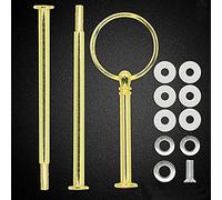 Greenlans Multi-Style 2 ou 3 étages Plaque Poignée pour Outil de Tige de matériel Cake Plaque Support, doré, Round
