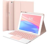 GreenLaw Étui avec clavier pour iPad 9{^>e<^} génération 10,2", iPad 8e/7e/Air 3, étui amovible avec clavier sans fil pour Pro 10,5", rétroéclairage 7 couleurs, coque résistante aux taches, 2