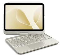 GreenLaw Étui avec clavier pour iPad mini 7 (2024) et Mini 6 (2021) 8,3", pavé tactile intelligent, rétroéclairage 7 couleurs, rechargeable de type C, étui avec clavier rotatif à 360°, lumière étoilée