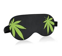 GreenLeaves On Black Eye Masks Cover Blocks Light Sleep Mask Shade Cover Blindfold Relaxing Eyeshade Cover avec serre-tête réglable pour hommes femmes enfants