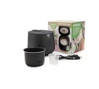 GreenLife Cuiseur à riz anti-adhésif en céramique saine pour 4 tasses d'avoine et de céréales, sans PFAS, passe au lave-vaisselle, noir