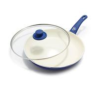 GreenLife Soft Grip Poêle à frire en céramique anti-adhésive avec couvercle Bleu 30,5 cm