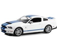 Greenlight 13674 GT500 Performance 2011 Blanc avec rayures bleues 1/18 moulé sous pression