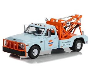 Greenlight 30275 1969 Chevy C-30 Dually Wrecker - Gulf Oil 'Welding Tire Collision' (Hobby Exclusive) Échelle 1/64 moulé sous pression