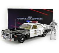 Voiture Miniature de Collection - GREENLIGHT COLLECTIBLES 1/18 - DODGE Monaco Metropolitan Police - Terminator 1984 - Black / White
