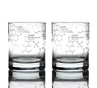 Greenline Goods Verres à Whisky - Coffret Cadeau gobelet 10 oz Science of Whisky Verres (Lot de 2) gravés avec des molécules de Chimie du Whisky