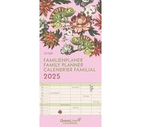 GreenLine Jungle Calendrier familial 2025 - Calendrier mural - Calendrier familial - 22 x 45 cm