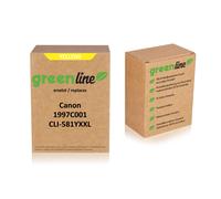 greenline remplace Canon 1997 C 001 / CLI-581 YXXL Cartouche d'encre, jaune