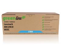 greenline remplace Lexmark 80C20C0 / 802C Cartouche toner, cyan