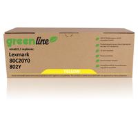 greenline remplace Lexmark 80C20Y0 / 802Y Cartouche toner, jaune