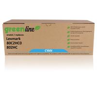 greenline remplace Lexmark 80C2HC0 / 802HC Cartouche toner, cyan