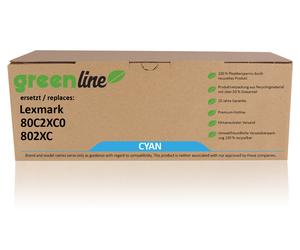 greenline remplace Lexmark 80C2XC0 / 802XC Cartouche toner, cyan