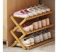 GreenLog Étagère à chaussures pliable en bambou 3 niveaux pour intérieur et extérieur Design portable Idéal pour le camping Couleur GreenLog 70 cm 3 couches