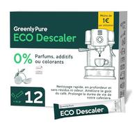 GREENLY PURE Detartrant 100% Écologique pour Machines a Café en grain, expresso, Automatiques, à Capsules et à Dosettes, Compatible avec toutes les machines à café. 12 x 15 gr