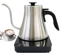 Greenmigo Bouilloire Électrique à Col de Cygne 1 Litre en Acier Inoxydable avec Contrôle de Température, Chauffage Rapide, Base à 360°, Sans BPA