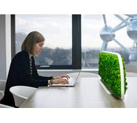 Greenmood Séparateur de bureau en mousse stabilisée G-Desk - 153 cm - G-DESK/M/REINMOSS-78-white