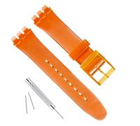 GreenOlive Bracelet de montre de rechange ultra fin en caoutchouc de silicone étanche pour Swatch Skin Series, 16mm, Pas de pierre précieuse