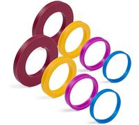 GreenOlive Lot de 8 anneaux de guidage pour rouleau à pâtisserie - Multicolore - En silicone souple - Pour rouleaux de pâte de 4,5 cm à 5,1 cm de large