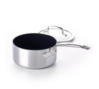 GreenPan Barcelona Evershine Tri-Ply Cocotte en Céramique Antiadhésive en Acier Inoxydable Renforcée de Diamants 16 cm/1.5 Litre, Sans PFAS, Multi Clad, Induction, Four, Lave-vaisselle, Argent