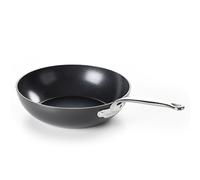 GreenPan Barcelona Poêle Wok Antiadhésive en Céramique Saine Anodisée Dure 28 cm, Sans PFAS, Poignée en Acier Inox, Résistant aux Rayures, Induction, Va au Four, Va au Lave-Vaisselle, Noir