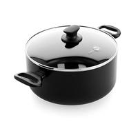 GreenPan Cambridge Kochtopf mit Deckel (24 cm/4,9l), gesunde keramische Antihaftbeschichtung, PFAS-frei, induktionsgeeignet, spülmaschinengeeignet, Schwarz