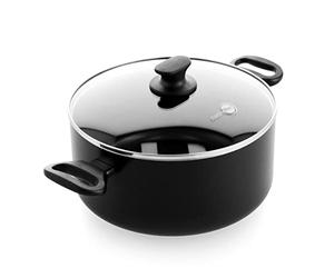 GreenPan Cambridge Kochtopf mit Deckel (24 cm/4,9l), gesunde keramische Antihaftbeschichtung, PFAS-frei, induktionsgeeignet, spülmaschinengeeignet, Schwarz