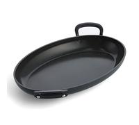 GreenPan Craft Poêle à poisson ovale 40 cm x 25 cm en céramique anodisée dure, sans PFAS, sans induction, sans risque pour le lave-vaisselle, sans risque pour le four, noir