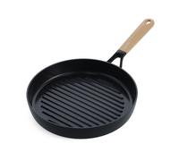 GreenPan Eco-Smartshape Poêle à griller antiadhésive en céramique saine de 28 cm, bois clair, sans PFAS, adaptée à la cuisson par induction, lavable au lave-vaisselle, noire