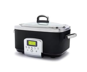GreenPan Elite 8-in-1 Mijoteuse Programmable 6L, Couvercle et Plateau Amovible Lavable au Lave-Vaisselle, Céramique Non-Adhérente Saine Sans PFAS, Cuisson, Sauté, Panier Vapeur, Rôtissage, Noir