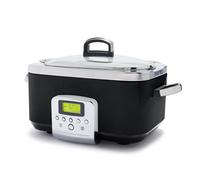 GreenPan Elite 8-in-1 Programmierbarer 6L Slow Cooker Multikocher, Spülmaschinenfester Deckel & Topf, PFAS-freie Gesunde Keramische Antihaftbeschichtung zum Braten,Schmoren,mit Dampfgareinsatz,Schwarz