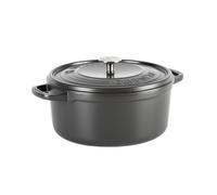 GreenPan Featherweights Gesunde Keramik Antihaft Schmortopf, 22 cm/3 Liter, Gusseisen Schmortopf mit Deckel, PFAS-frei, Induktion, Backofenfest, Grau