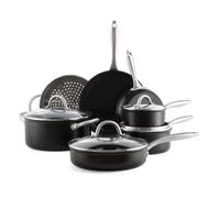 GreenPan Lima Midnight Batterie de Cuisine Antiadhésive en Céramique Saine Anodisée 11 pièces, Induction, Inclut Poêles à Frire, Casseroles, Sauteuses, sans PFAS, Lave-vaisselle, Four, Noir