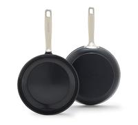 GreenPan Lima Midnight Ensemble de Poêles à Frire Antiadhésives 20cm & 26cm sans PFAS, Noir