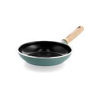 GreenPan Mayflower Poêle à frire antiadhésive en céramique de 20 cm, manche en bois vintage, sans PFAS, induction, Smoky Blue