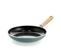 GreenPan Mayflower Poêle à frire antiadhésive en céramique saine 24 cm, manche en bois vintage, sans PFAS, induction, Smoky Blue, Bleu