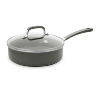 GreenPan Melbourne CW002267-004 Sauteuse/Couvercle Verre/Aluminium Gris Quartz 24 cm