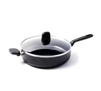GreenPan Memphis, Sauteuse de 28 cm/4,2 l avec Revêtement Antiadhésif Sain en Céramique, Couvercle, Sans PFAS, Compatible avec l'Induction, Résistante au Lave-vaisselle et au Four, Coloris Noir