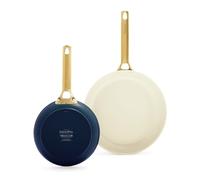 Greenpan Padova Lot De 2 Poêles 20+26Cm Bleu & Crème