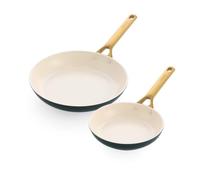 GreenPan Padova Reserve Lot de 2 poêles en céramique anti-adhésive Vert avec poignée dorée 20 cm et 26 cm Compatible induction