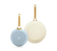 GreenPan Reserve Hartanodisierte gesunde keramische Antihaft-Bratpfannen-Set mit 20 und 26 cm Durchmesser, Goldgriff, PFAS-frei, Induktion,spülmaschinenfest,backofenfest,Muttertagsgeschenk,Light Blue