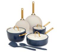 GreenPan Reserve Pro Batterie de cuisine antiadhésive 10 pièces, céramique certifiée NSF, ensemble de casseroles et poêles sans PFAS avec couvercles, poignées en acier inoxydable, passe au four et au